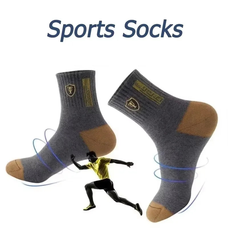 10 Pairs Breathable Cotton Sports Socks for Men – Bamboo Fiber Deodorant Business & Casual Socks