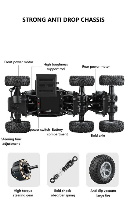 Six-Wheel Drive RC Car – Cross-Country Climbing Spray Racing Car for Kids & Adults