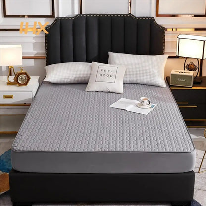 Waterproof Thicken Mattress Pad Protector | Skin-Friendly Durable Fitted Sheet Bed Cover | Latex Mat Cover 150x200 / 160x200 / 180x200