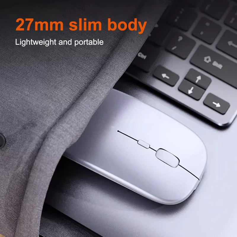 Portable Wireless Mouse Bluetooth 2.4GHz Dual Mode | Silent Ergonomic Mouse for Laptop, PC & MacBook