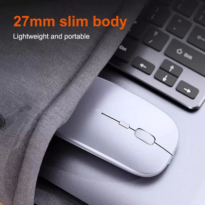 Portable Wireless Mouse Bluetooth 2.4GHz Dual Mode | Silent Ergonomic Mouse for Laptop, PC & MacBook