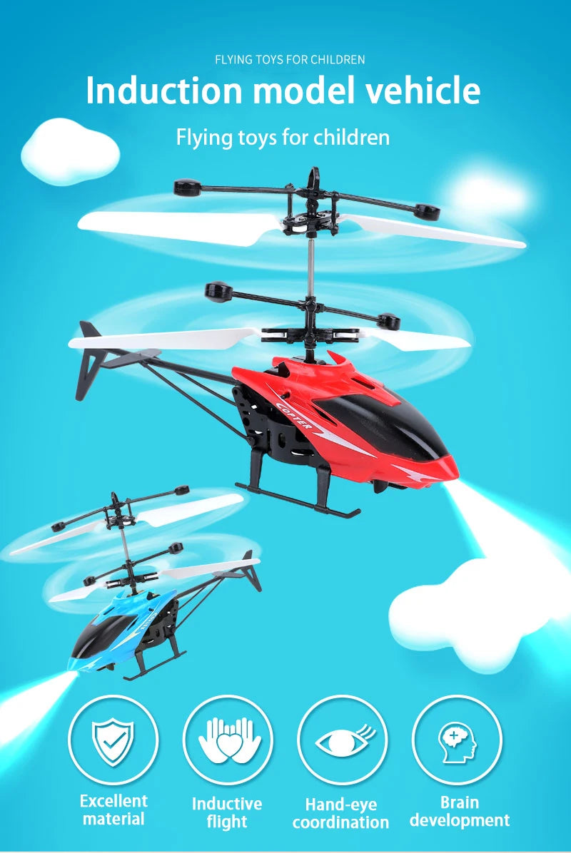 Mini Rechargeable RC Drone for Kids – Fall-Resistant Safe Remote Control Helicopter Toy (No Remote Battery)