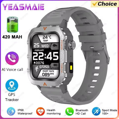 Men’s Military Outdoor GPS Sports Smart Watch – Heart Rate, Sleep Monitor & Waterproof Fitness Watch for iOS & Android