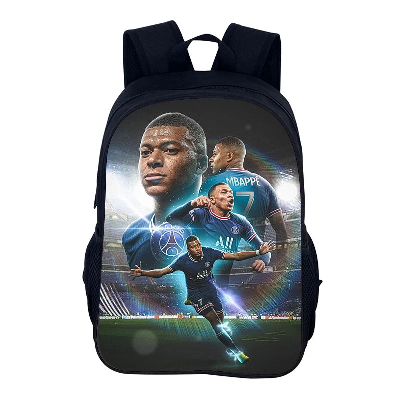 Football Sports School Backpack Set – Boys School Bag with Shoulder Bag & Pencil Case, Star Player Design, Best Gift