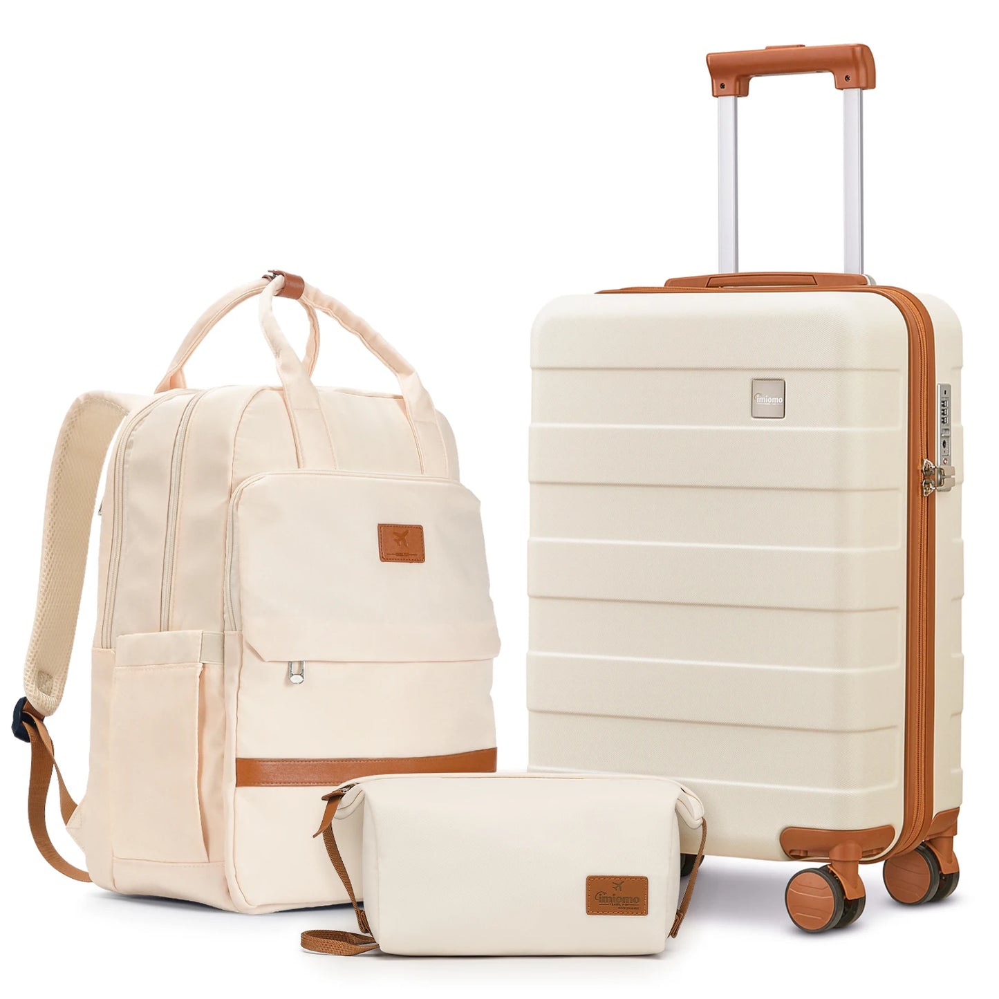 imiomo Travel Luggage Set – Hard Shell Lightweight Carry-On Suitcase with Travel Bag, TSA Lock & Silent Spinner Wheels