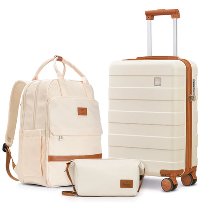 imiomo Travel Luggage Set – Hard Shell Lightweight Carry-On Suitcase with Travel Bag, TSA Lock & Silent Spinner Wheels