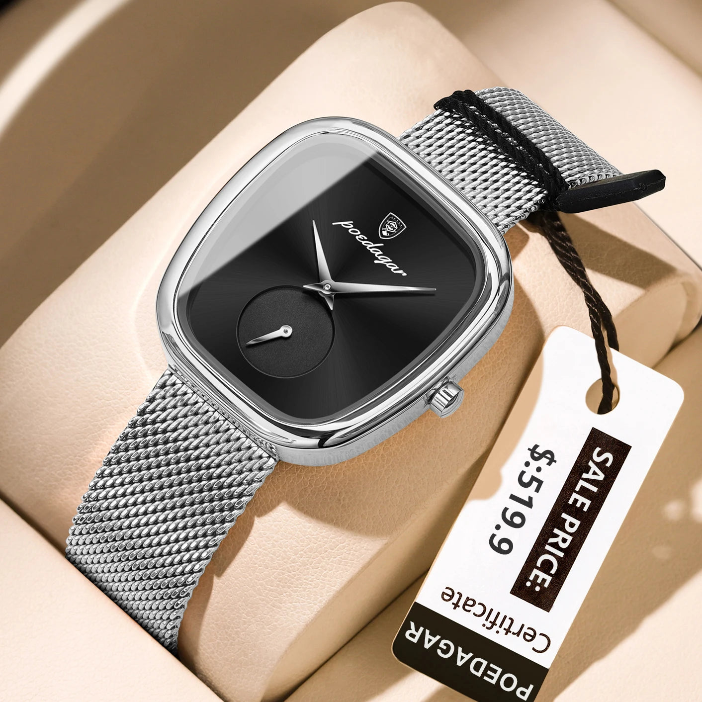 Luxury Women’s Watch – Elegant Waterproof Mesh Stainless Steel Quartz Watch for Ladies