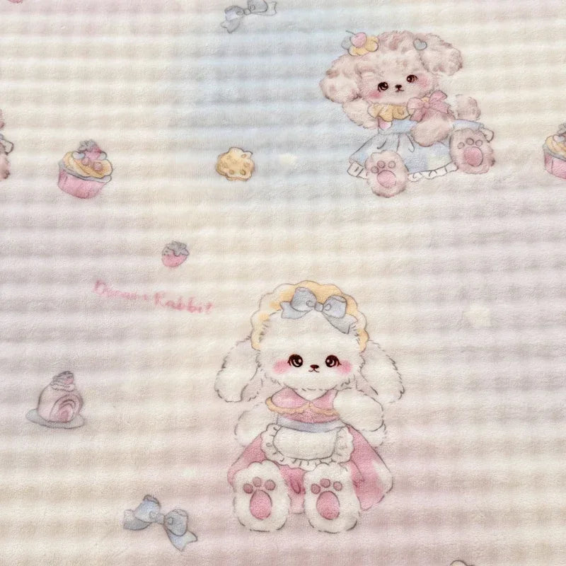 Fluffy Plush Cartoon Fleece Bed Sheet | Double Bed | Winter Warm