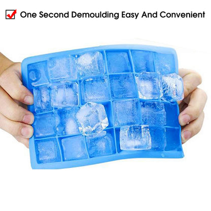24-Hole Silicone Ice Tray – Square Mold for Ice, Food Puree & Cocktails