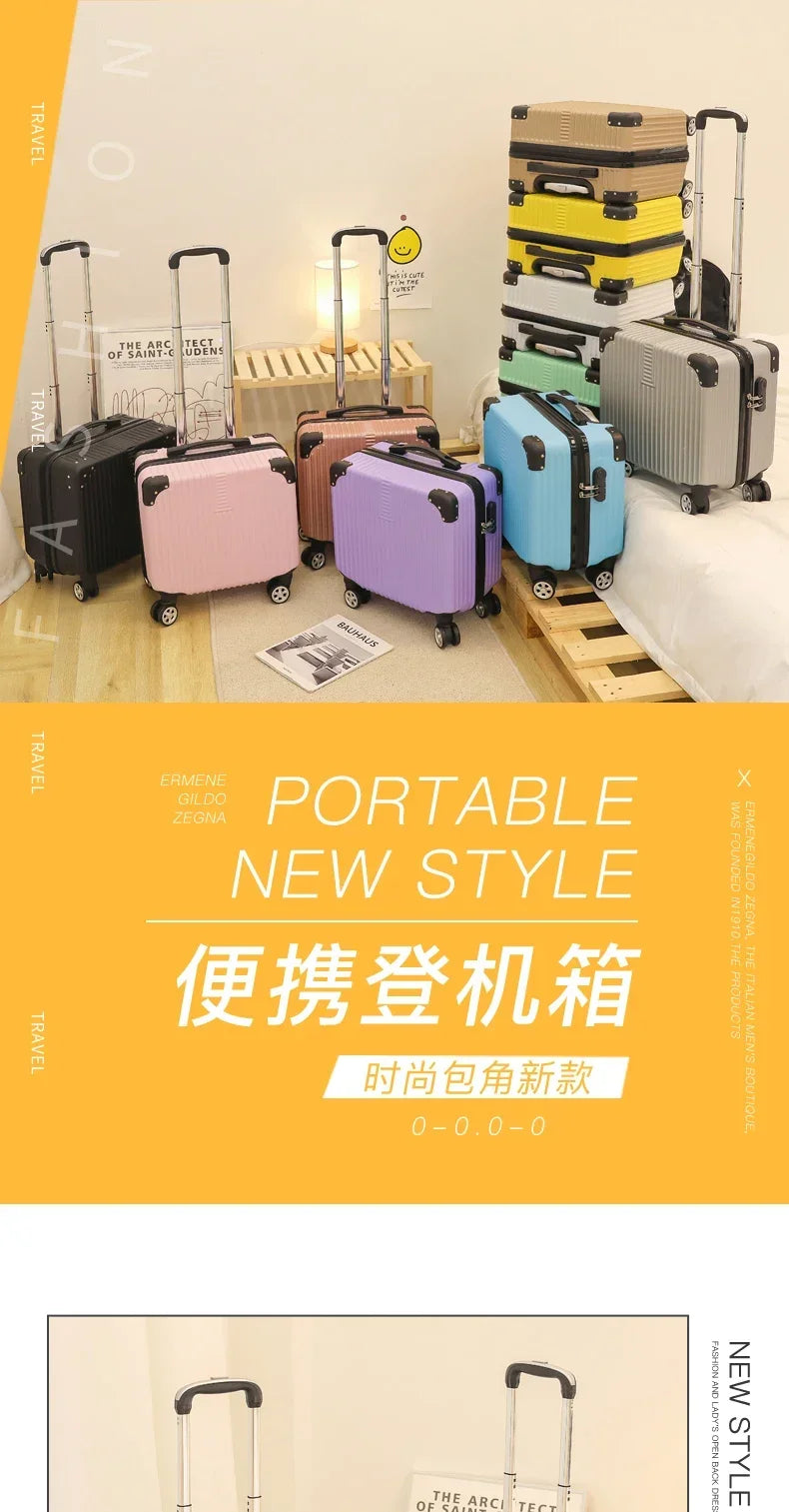 Travel Boarding Suitcase – Japanese-Style Retro Lightweight Trolley Case with Password Lock, Student Carry-On Luggage