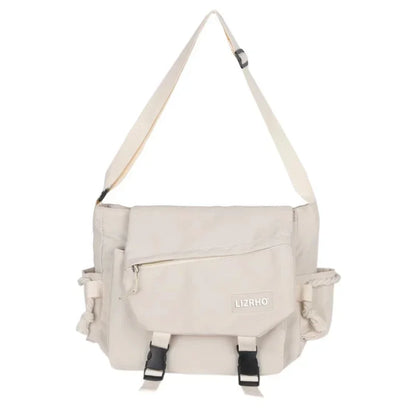 Japanese & Korean Style Single Shoulder Handbag – Retro Large Capacity School Postman Bag for Girls