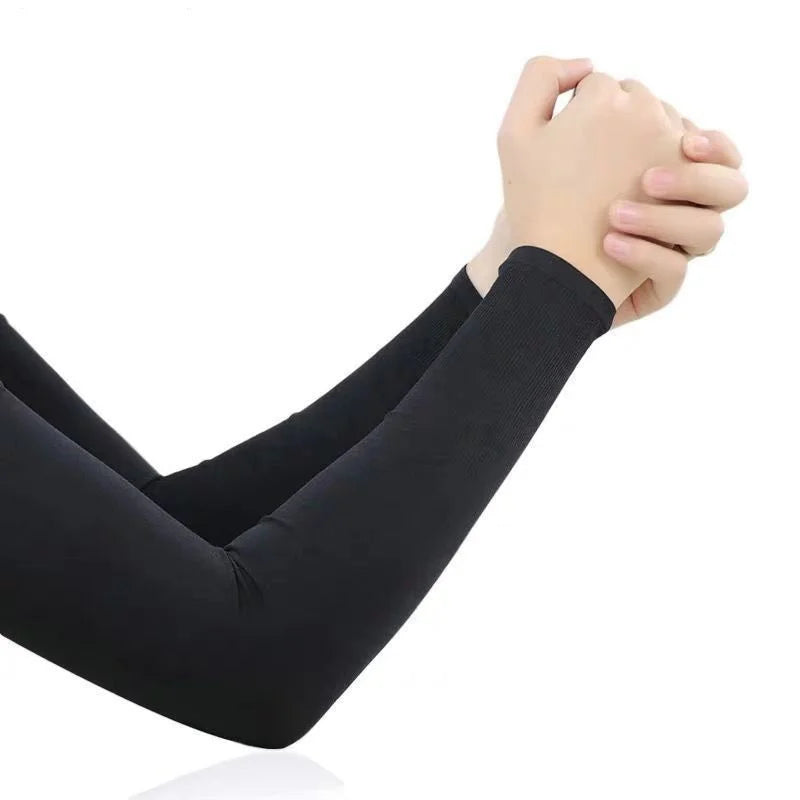 1 Pair Ice Silk Arm Sleeves – UV Protection Long Gloves for Outdoor Sports & Sun Protection
