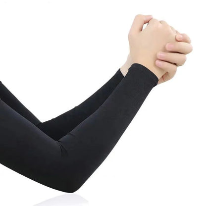 1 Pair Ice Silk Arm Sleeves – UV Protection Long Gloves for Outdoor Sports & Sun Protection