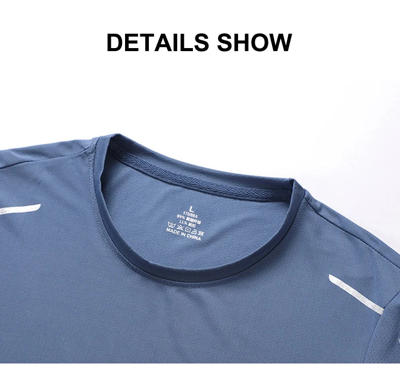 CHRLCK Men’s Quick-Dry Running T-Shirt – Breathable Outdoor Sports Short Sleeve Tee for Summer