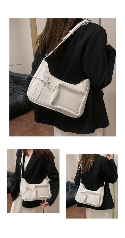 Women’s Korean Transparent Ita Shoulder Bag – Japanese Preppy Designer School Crossbody Purse