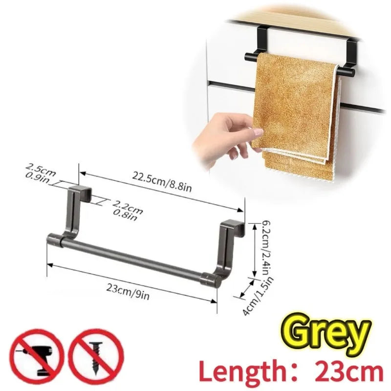 Stainless Steel Door Back Towel Rack – Multi-Purpose Kitchen & Home Holder