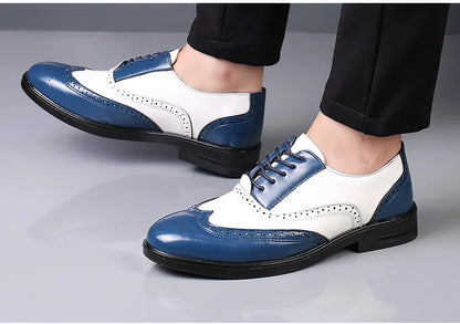 Italian Men’s Oxford Dress Shoes – Elegant Classic Brogue Formal Shoes for Business & Fashion (Zapatos Formales De Hombre)