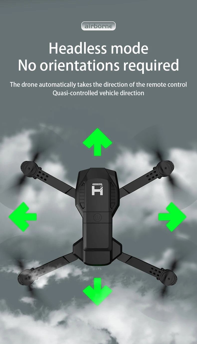 H4 Remote Control Drone 4K HD Dual Camera – WiFi FPV Foldable Quadcopter with One-Key Return | Kids Gift Toy