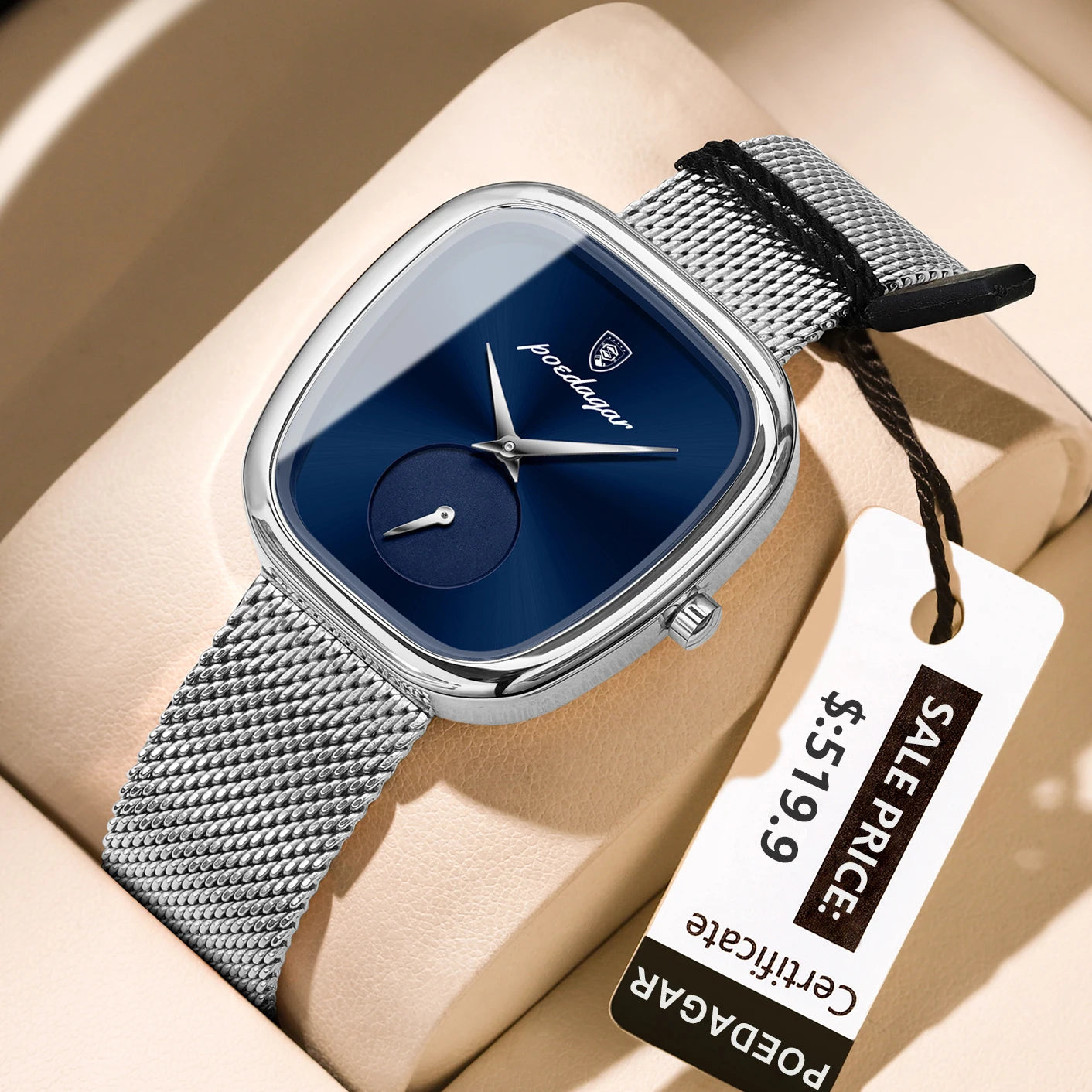 Luxury Women’s Watch – Elegant Waterproof Mesh Stainless Steel Quartz Watch for Ladies