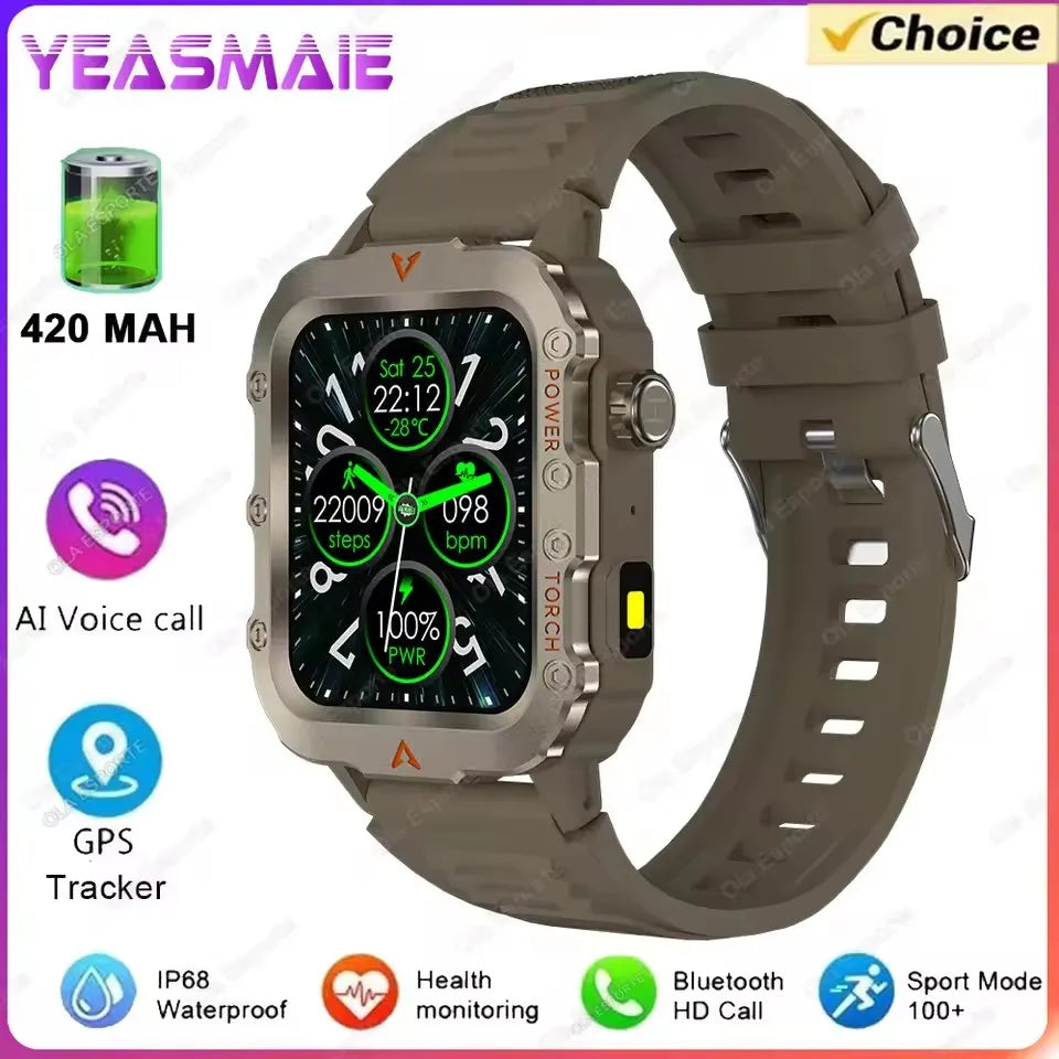 Men’s Military Outdoor GPS Sports Smart Watch – Heart Rate, Sleep Monitor & Waterproof Fitness Watch for iOS & Android