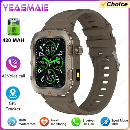 Men’s Military Outdoor GPS Sports Smart Watch – Heart Rate, Sleep Monitor & Waterproof Fitness Watch for iOS & Android