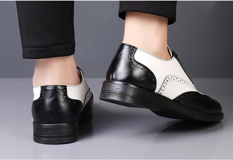 Italian Men’s Oxford Dress Shoes – Elegant Classic Brogue Formal Shoes for Business & Fashion (Zapatos Formales De Hombre)