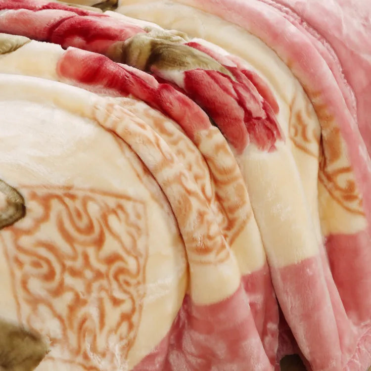 Ultra Soft Rose Throw Blanket – Cozy Heavy Microfiber Fleece for Bed, Sofa & Dormitory