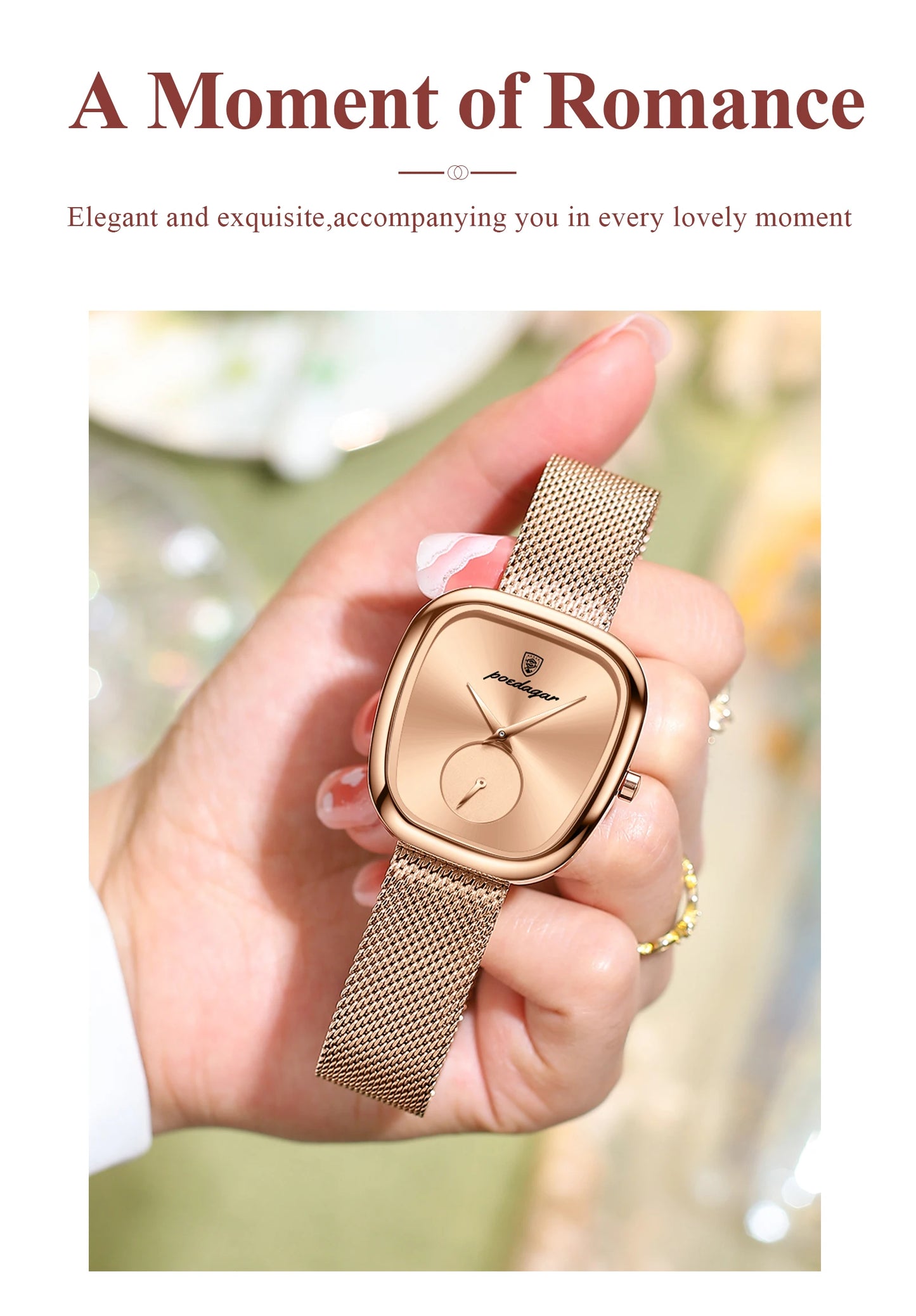 Luxury Women’s Watch – Elegant Waterproof Mesh Stainless Steel Quartz Watch for Ladies