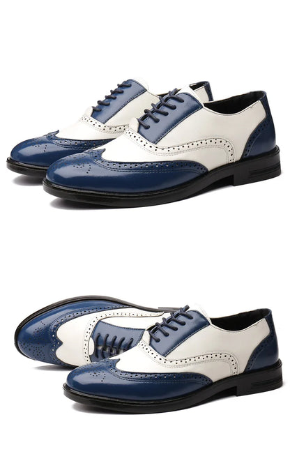 Italian Men’s Oxford Dress Shoes – Elegant Classic Brogue Formal Shoes for Business & Fashion (Zapatos Formales De Hombre)