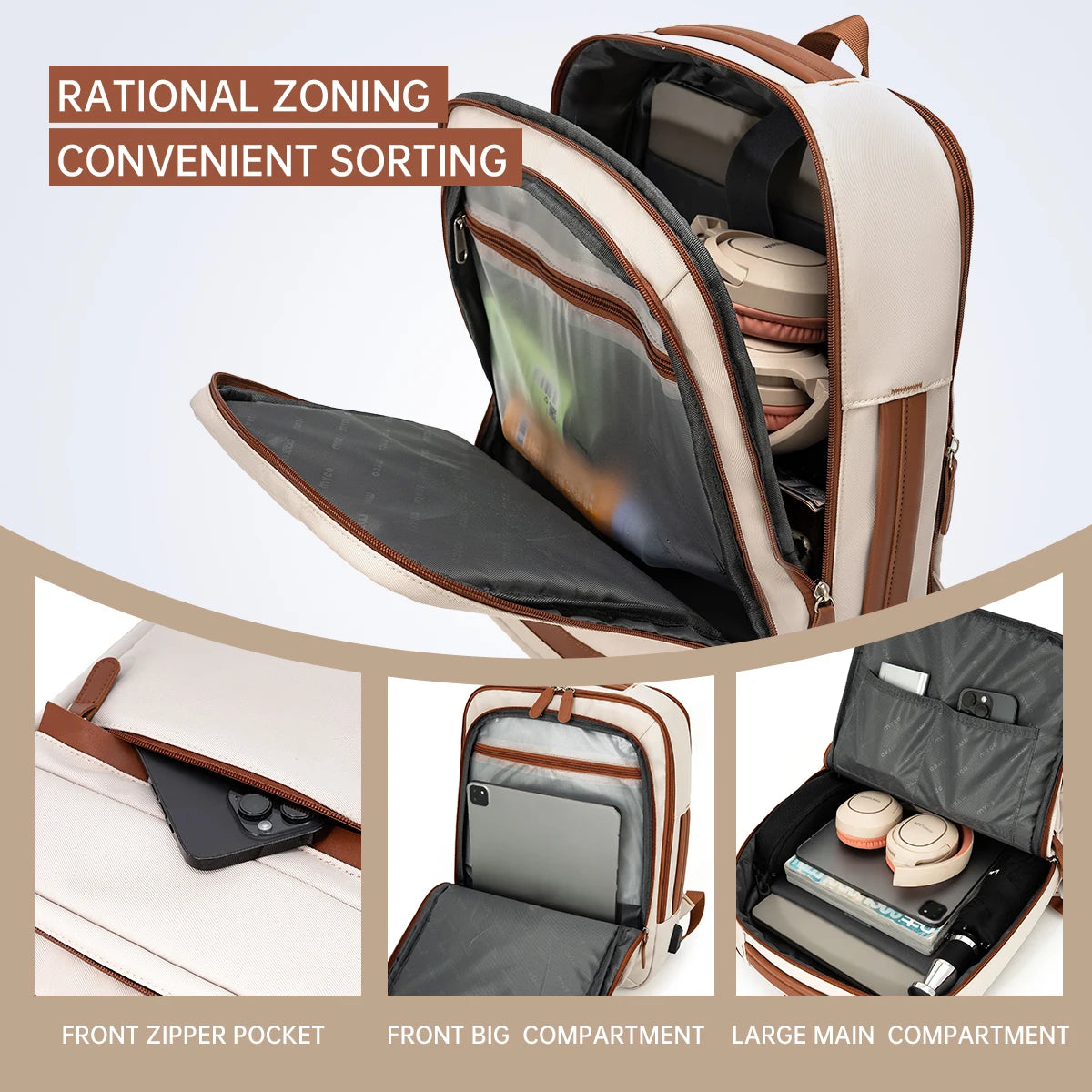 High-Quality USB Rechargeable Laptop Backpack – Waterproof Large Capacity Bag for Men, Women & Students