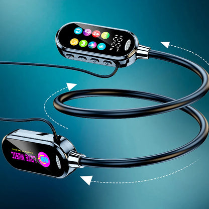 Color Screen Bluetooth 5.4 Neckband Earphones – Wireless HiFi Stereo Headphones with Noise Reduction & Mic for Xiaomi