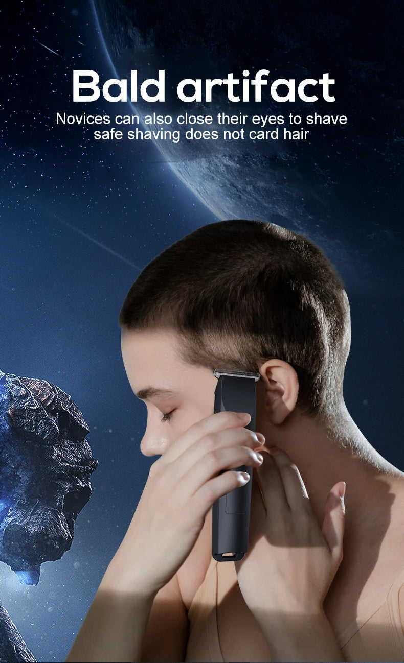 Small Hair Clipper for Home Use – USB Rechargeable, Portable with Replaceable Nozzle