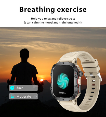 LIGE Outdoor Smart Watch Men – 2.01" Screen, Waterproof, Bluetooth Call & AI Voice for Android & iOS