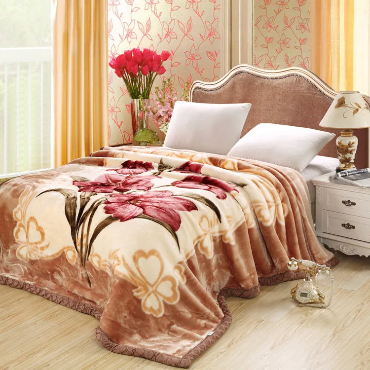 Ultra Soft Rose Throw Blanket – Cozy Heavy Microfiber Fleece for Bed, Sofa & Dormitory
