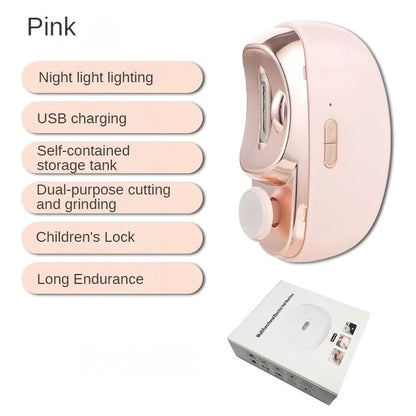 2-in-1 Electric Nail Clipper & Grinder – Portable Automatic Nail Trimmer with Polishing Function for Easy Manicure