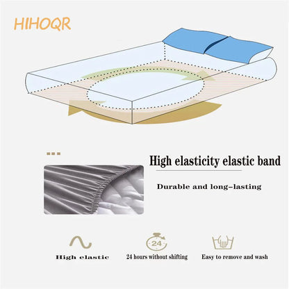 Waterproof Thickened Mattress Pad Protector – Skin-Friendly Durable Fitted Bed Sheet Cover, Latex Mat Cover (120x200 / 150x200 / 180x200)