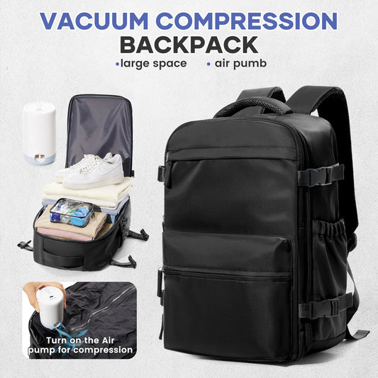 Vacuum Backpack Travel Bag – Large Capacity Expandable Business & School Laptop Backpack for Men & Women