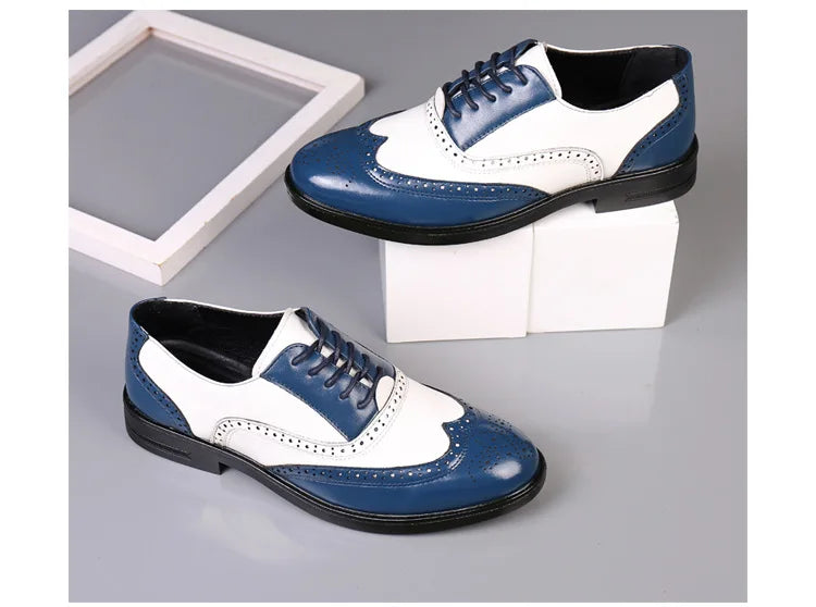 Italian Men’s Oxford Dress Shoes – Elegant Classic Brogue Formal Shoes for Business & Fashion (Zapatos Formales De Hombre)