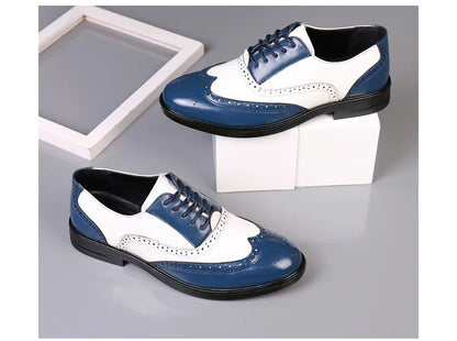 Italian Men’s Oxford Dress Shoes – Elegant Classic Brogue Formal Shoes for Business & Fashion (Zapatos Formales De Hombre)
