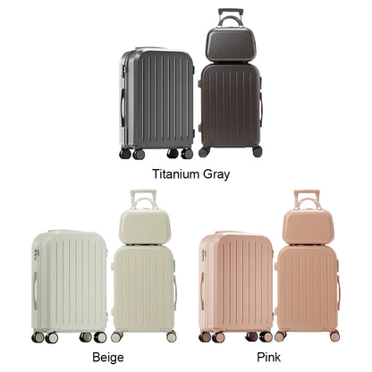 3PCS Suitcase Set – 12", 20", 24" Large Capacity Trolley Cases with USB Port, Cup Holder & Roller Lock for Travel & Business