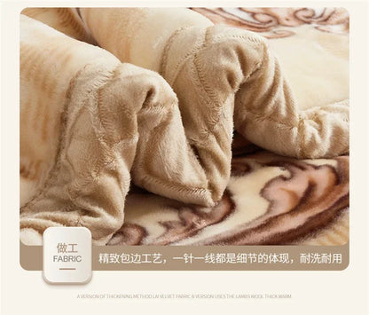 European Style Warm Raschel Blanket – Thickened Weighted Winter Comforter & Double-Sided Duvet