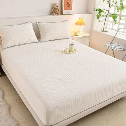 Luxury Carved Milk Velvet Fitted Sheet – Ultra Soft Thickened Mattress Protector for Winter