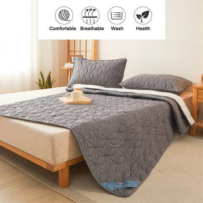 Waterproof Mattress Topper | Quilted Protector Pad | Elastic Band Fitted Bedspread | Winter Mattress Cover for Single & Double Beds (140/160 cm)