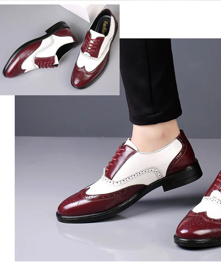 Italian Men’s Oxford Dress Shoes – Elegant Classic Brogue Formal Shoes for Business & Fashion (Zapatos Formales De Hombre)