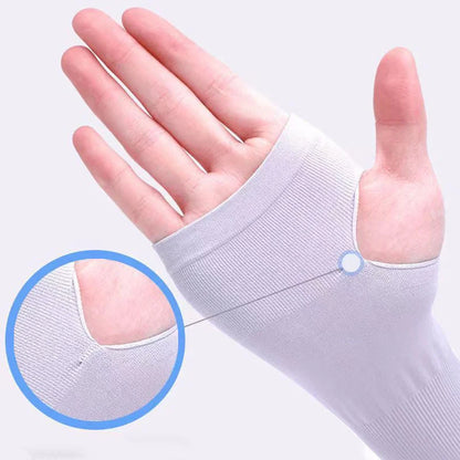 1 Pair Ice Silk Arm Sleeves – UV Protection Long Gloves for Outdoor Sports & Sun Protection