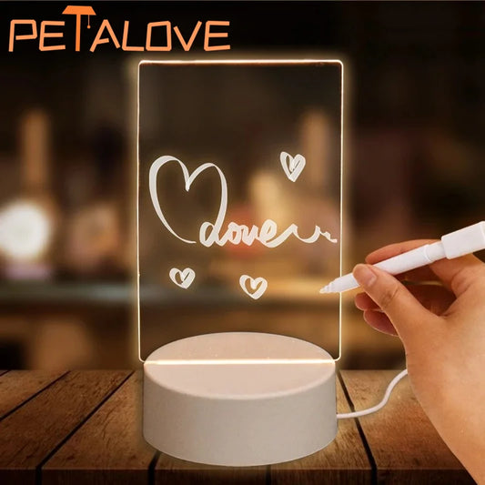 Personalized LED Message Board – Erasable Acrylic Night Light for Kids & Gifts