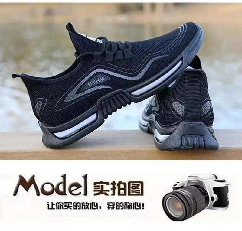 Men’s Slip-On Fashion Sneakers – Breathable Sport Running Shoes for Training, Gym & Walking