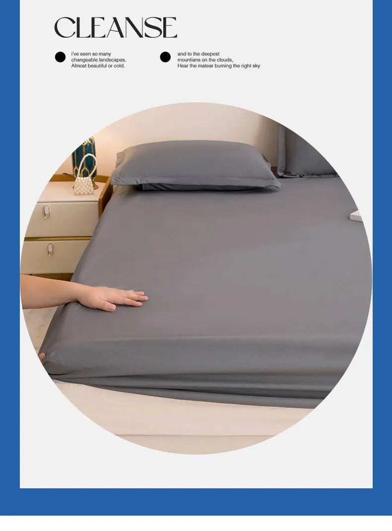 Waterproof Fitted Bed Sheet With 360 Elastic Band Bedsheet Bedspreads for Single Double King Queen Size Mattress Protector Cover