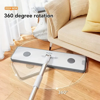 Spin Flat Mop With Bucket Set 40cm | Hands-Free Floor Cleaner with Automatic Water Separation & Microfiber Pads