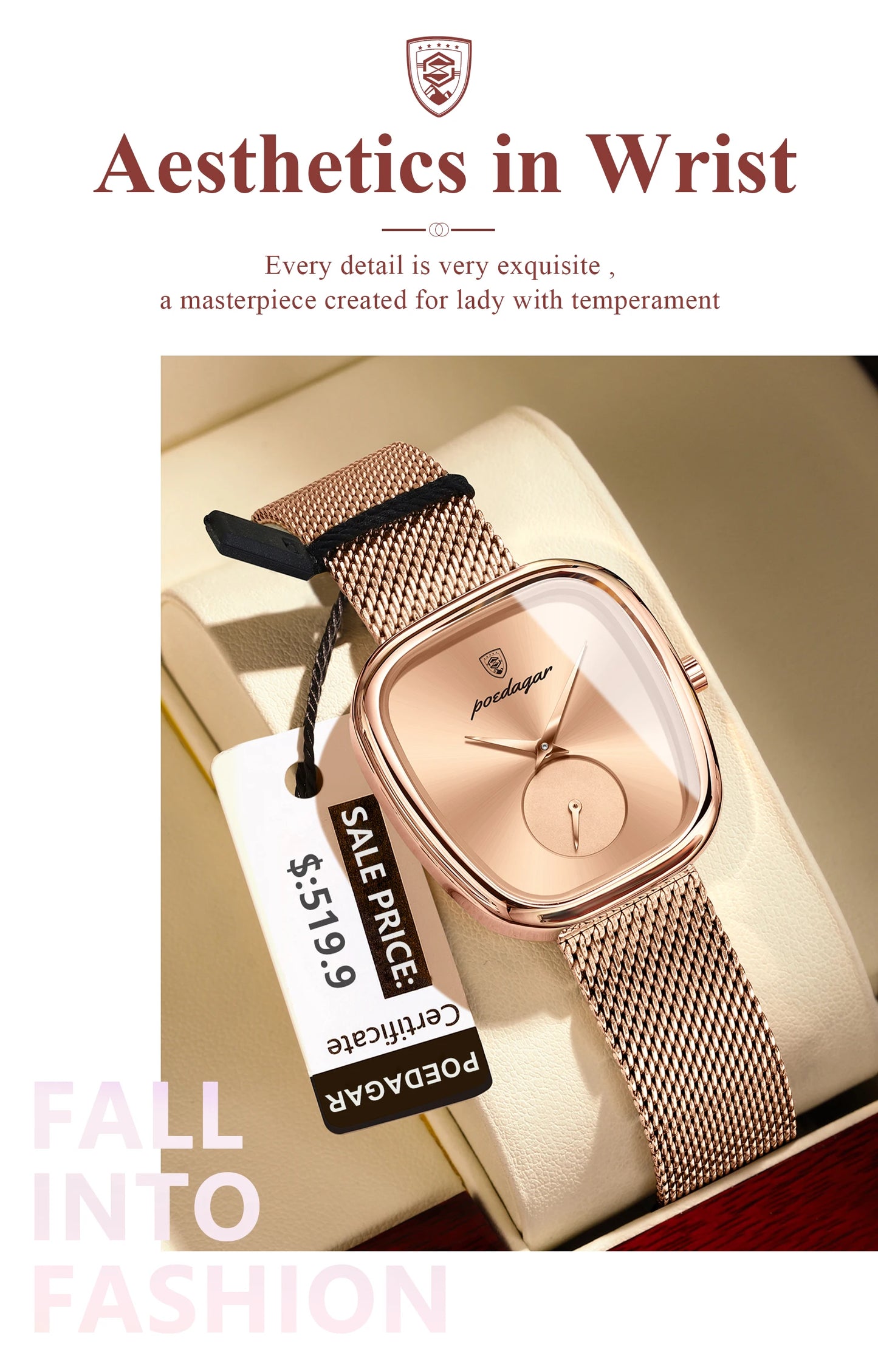 Luxury Women’s Watch – Elegant Waterproof Mesh Stainless Steel Quartz Watch for Ladies